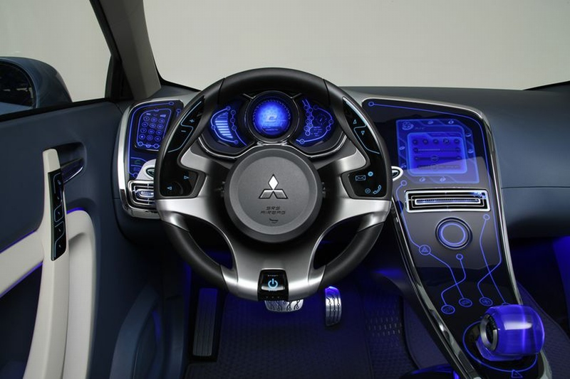 Illustration for article titled Mitsubishi iMiEV Sport Air Concept: Similar Body, Tron-Like Interior